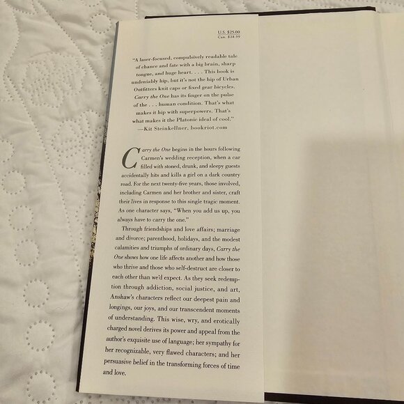 Carry The One By Carol Anshaw Hardcover Novel 2012 Simon & Schuster - Picture 3 of 10